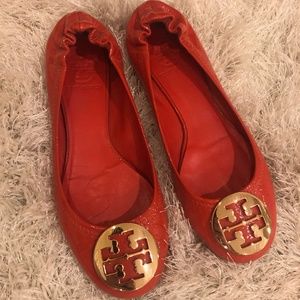 orange Tory Burch flats